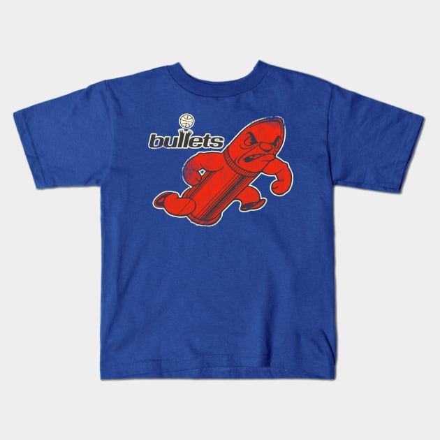 Defunct Washington Bullets 'Bullet Man' Kids T-Shirt by Defunctland